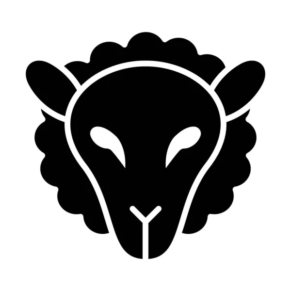 Ikona Sheep Vector Glyph Użytku Osobistego Komercyjnego — Wektor stockowy