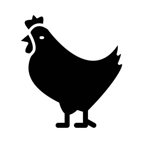 Chicken Vector Glyph Icon Für Den Persönlichen Und Kommerziellen Gebrauch — Stockvektor