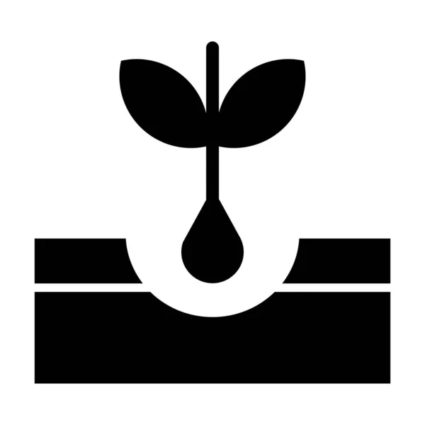 Grow Plant Vector Glyph Icon Για Προσωπική Και Εμπορική Χρήση — Διανυσματικό Αρχείο