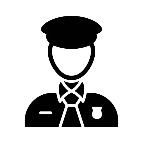 Rendőrségi Vektor Glyph Ikon Személyes Kereskedelmi Használatra — Stock Vector