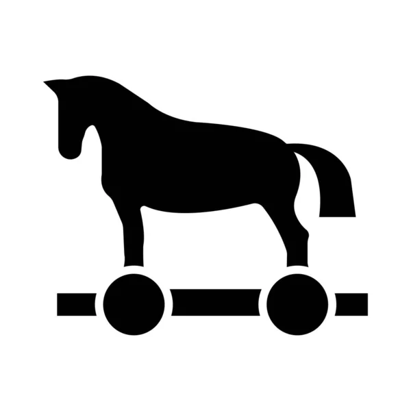 Trojan Horse Vector Glyph Icon Personal Commercial Use — Stock Vector