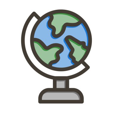 Kişisel ve ticari kullanım için Coğrafya Vektörü Kalın Çizgi Simgesi