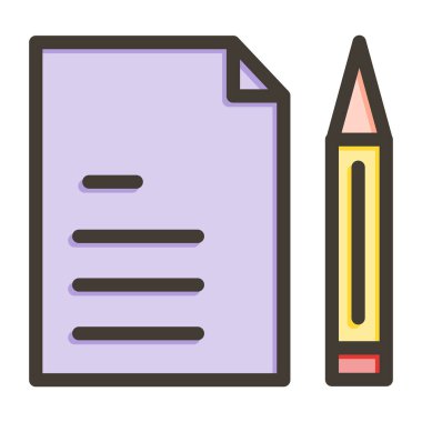 Kişisel ve ticari kullanım için Not Vektörü Kalın Çizgi Simgesi