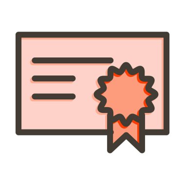 Diploma Vektörü Kalın Çizgi Kişisel ve Ticari Kullanım Simgesi