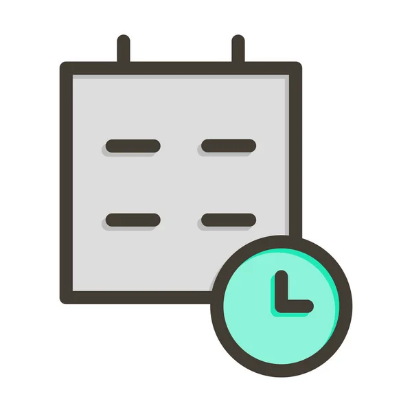 Zeitplan Vector Thick Line Icon Für Den Persönlichen Und Kommerziellen — Stockvektor