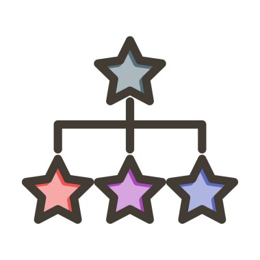 Hiyerarşi Kalın Çizgisi Kişisel ve Ticari Kullanım İçin Renklerle Dolu