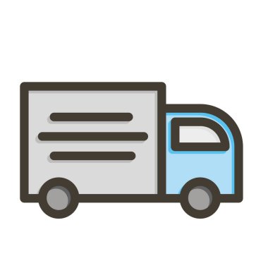 Teslimat Aracı Kalın Çizgisi Kişisel ve Ticari Kullanım İçin Renklerle Dolu