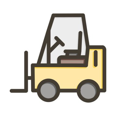 Forklift Kalın Çizgisi Kişisel ve Ticari Kullanım İçin Renklerle Dolu