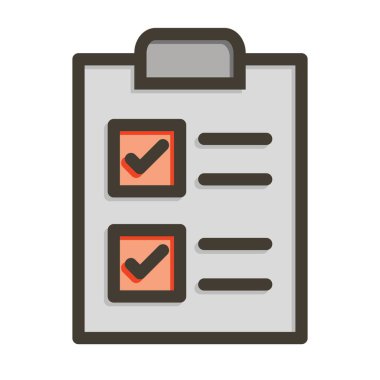 Kontrol Listesi Kalın Çizgisi Kişisel ve Ticari Kullanım İçin Renklerle Dolu