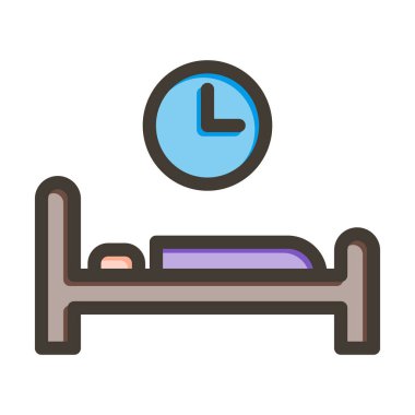 Yatak Zamanı Kalın Çizgisi Kişisel ve Ticari Kullanım İçin Renklerle Dolu