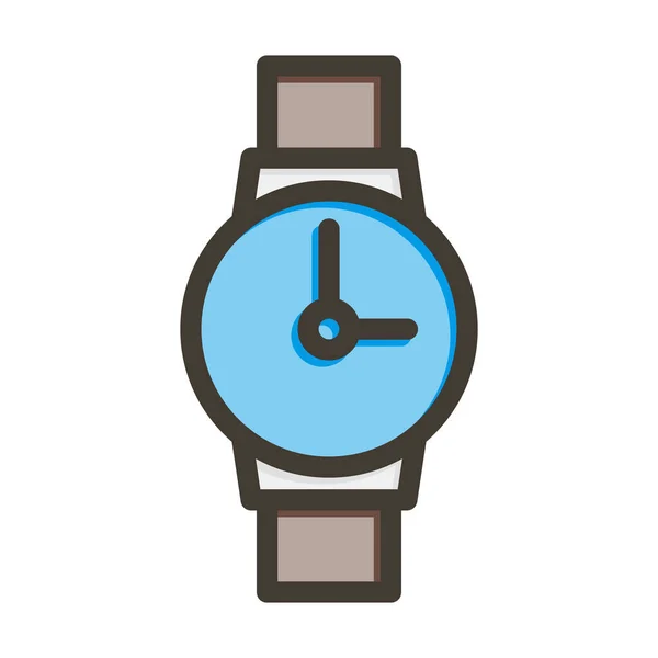 Reloj Mano Línea Gruesa Llena Colores Para Uso Personal Comercial — Archivo Imágenes Vectoriales