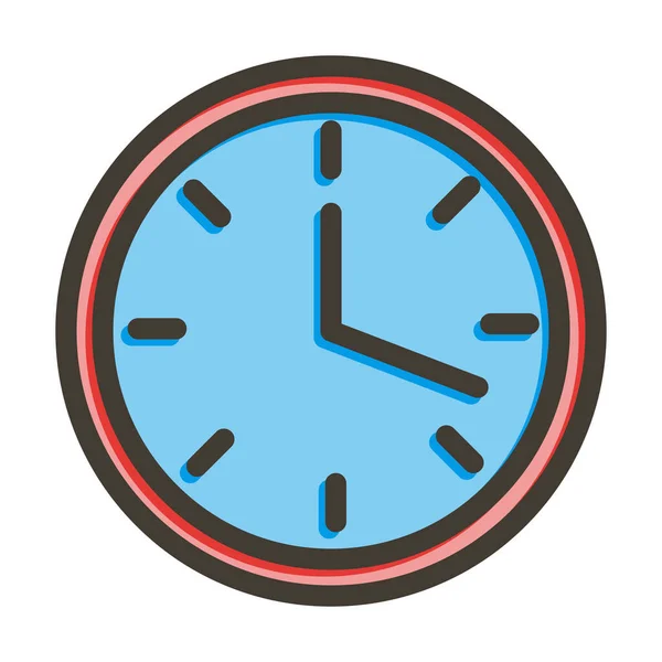 Ronda Reloj Línea Gruesa Llena Colores Para Uso Personal Comercial — Archivo Imágenes Vectoriales