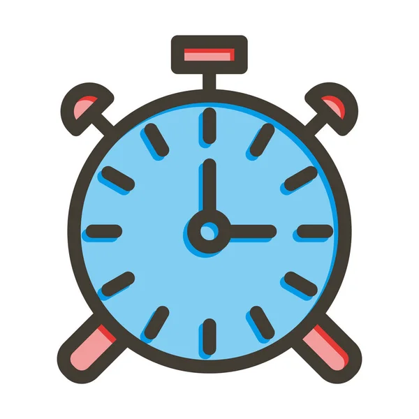 Alarma Reloj Línea Gruesa Llena Colores Para Uso Personal Comercial — Archivo Imágenes Vectoriales