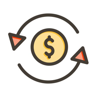 Para Aktarımı Kalın Çizgisi Kişisel ve Ticari Kullanım İçin Renklerle Dolu