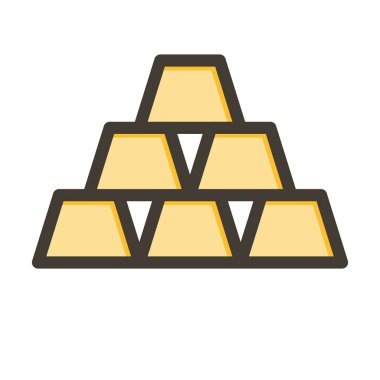 Altın Çubuk Kalın Çizgi Kişisel ve Ticari Kullanım İçin Renklerle Dolu