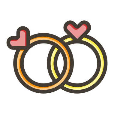 Alyans Kalın Çizgi Kişisel ve Ticari Kullanım İçin Renklerle Doluydu