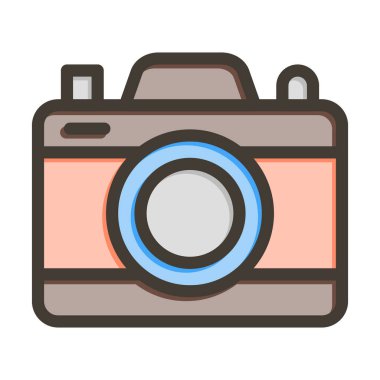 Kamera Kalın Çizgisi Kişisel ve Ticari Kullanım İçin Renklerle Dolu