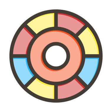 Renkli Tekerlek Kalın Çizgisi Kişisel ve Ticari Kullanım İçin Renklerle Dolu