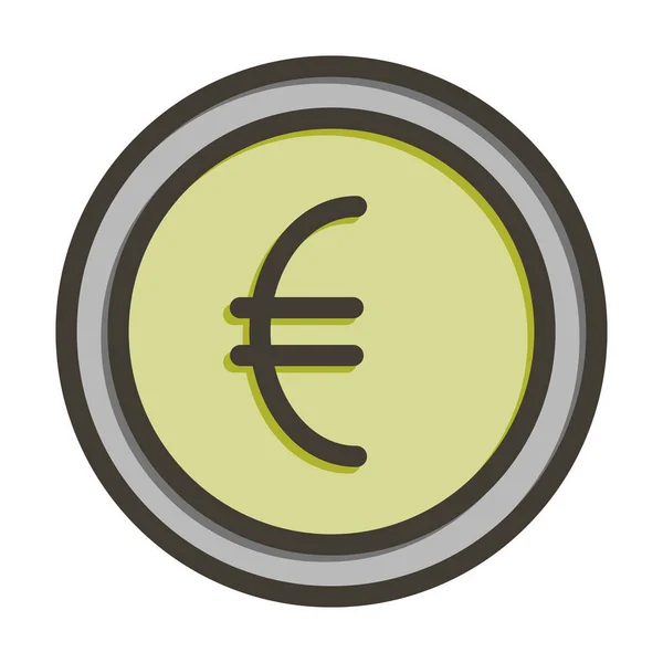Толстая Линия Евро Заполненная Цветами Личного Коммерческого Использования — стоковый вектор