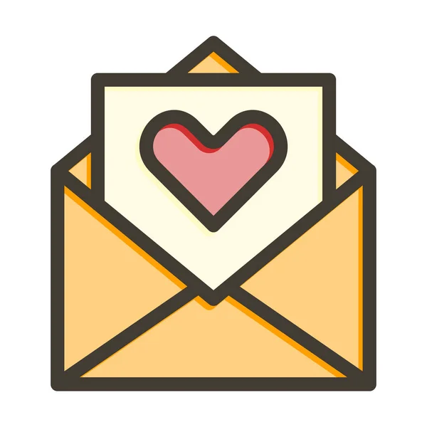 Love Letter Vastag Vonal Töltött Színek Személyes Kereskedelmi Használatra — Stock Vector
