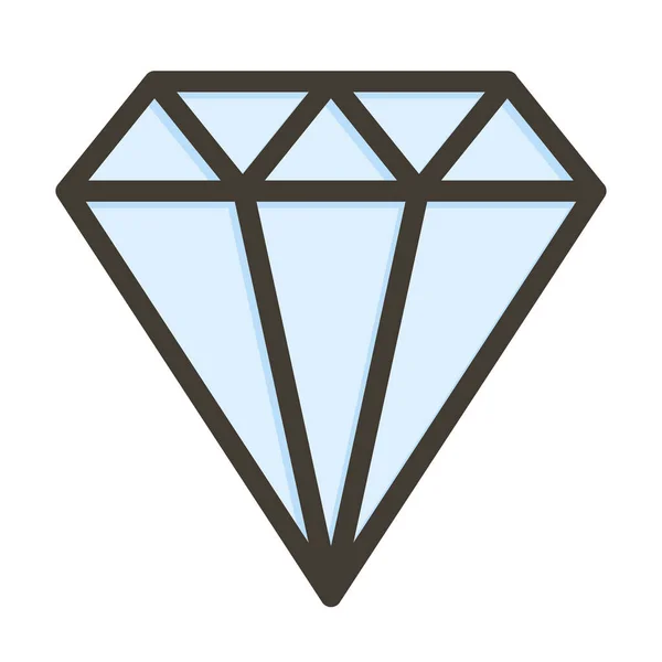 Couleurs Remplies Par Ligne Épaisse Diamant Pour Usage Personnel Commercial — Image vectorielle