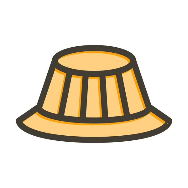Garis Tebal Topi Warna Yang Diisi Untuk Penggunaan Pribadi Dan - Stok Vektor