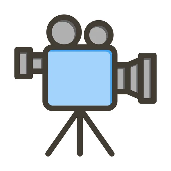 ビデオカメラの太線は 個人的および商業的な使用のための色を記入 — ストックベクタ