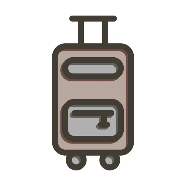 Luggage Thick Line Filled Colors Personal Commercial Use — Stock Vector