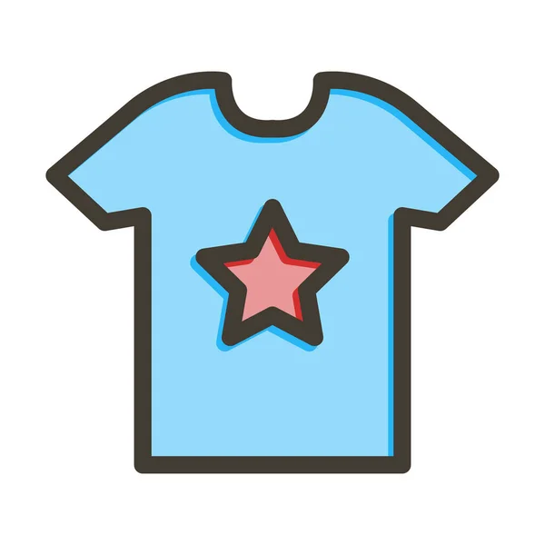 シャツデザイン太いラインは 個人的および商業的な使用のための色を記入 — ストックベクタ