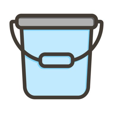 Su Kovası Kalın Çizgisi Kişisel ve Ticari Kullanım İçin Renklerle Dolu