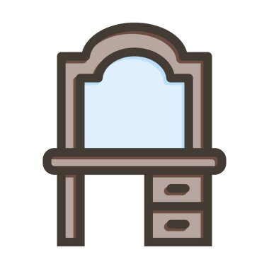 Giyinme Masası Kalın Çizgisi Kişisel ve Ticari Kullanım İçin Renkler Dolduruldu