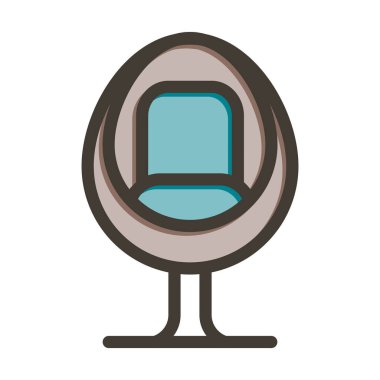 Yumurta Koltuğu Kalın Çizgisi Kişisel ve Ticari Kullanım İçin Renklerle Dolu