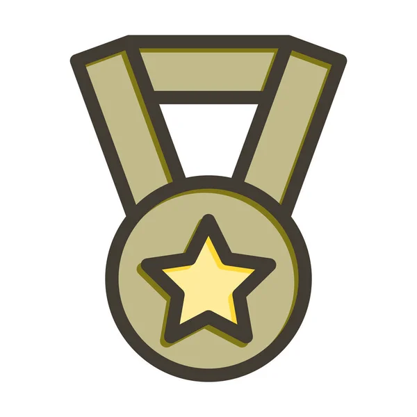 Медаль Толстая Линия Заполненные Цвета Личного Коммерческого Использования — стоковый вектор