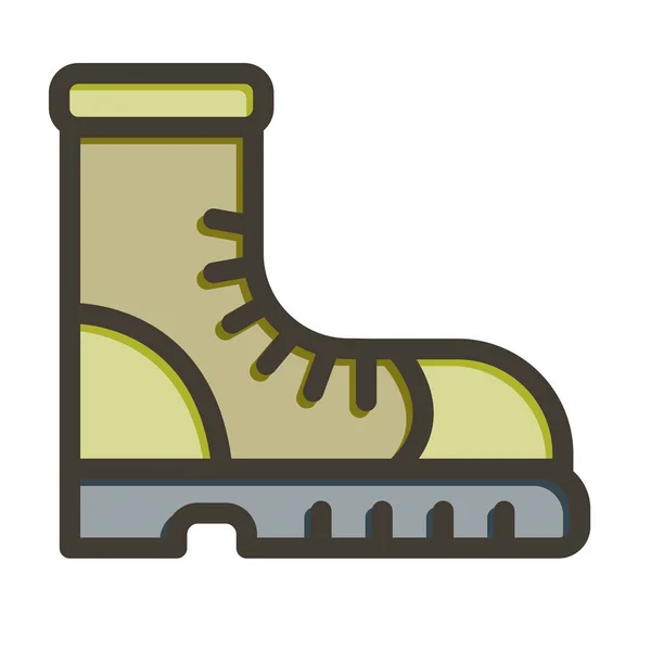 Boot Tlusté Čáry Plněné Barvy Pro Osobní Komerční Použití — Stockový vektor