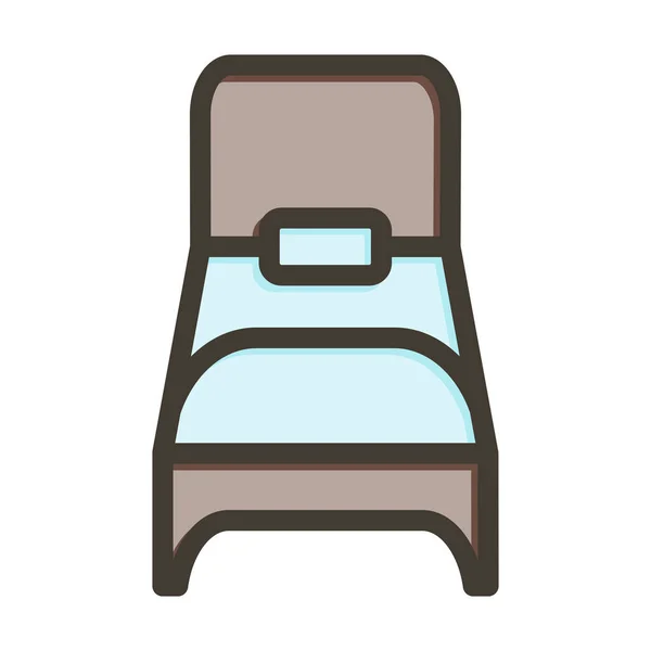 シングルベッド太いラインは 個人的および商業的な使用のための色を記入 — ストックベクタ
