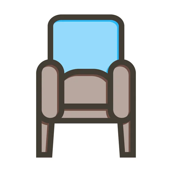 Толстая Линия Кресла Заполненные Цвета Личного Коммерческого Использования — стоковый вектор