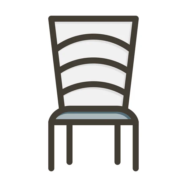 Jídelní Židle Tlustá Čára Plněné Barvy Pro Osobní Komerční Použití — Stockový vektor