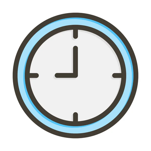 Годинник Товста Лінія Заповнені Кольори Особистого Комерційного Використання — стоковий вектор