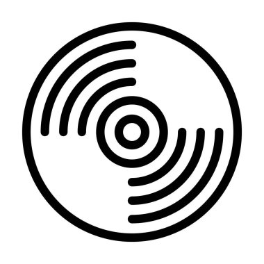 Kişisel ve Ticari Kullanım İçin Vinil Kayıt Kalın Çizgi Simgesi