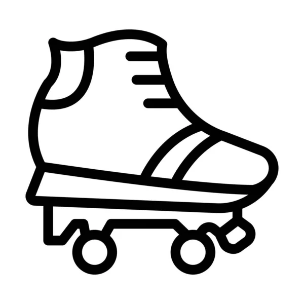 Roller Skate Vector Thick Line Icono Para Uso Personal Comercial — Archivo Imágenes Vectoriales