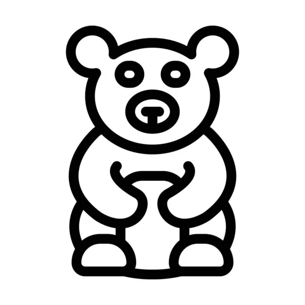 Teddy Bear Vector Thick Line Icono Para Uso Personal Comercial — Vector de stock