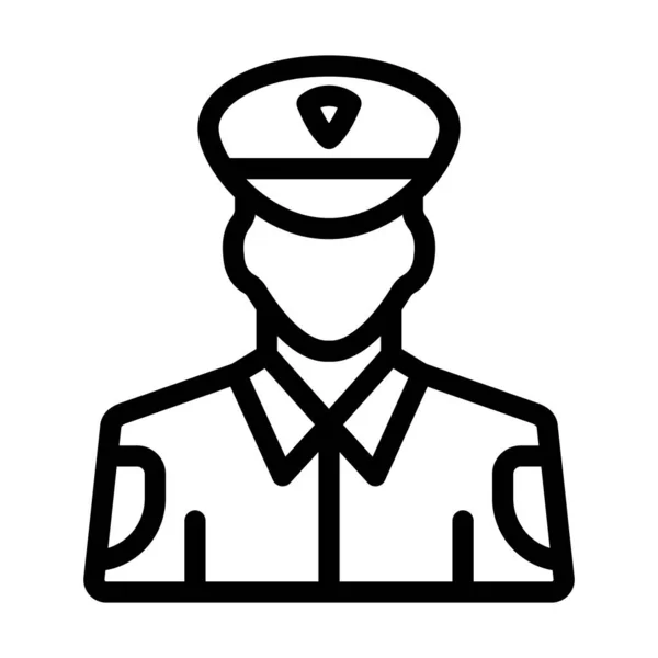 Cop Vector Thick Line Icon Personal Commercial Use — 스톡 벡터
