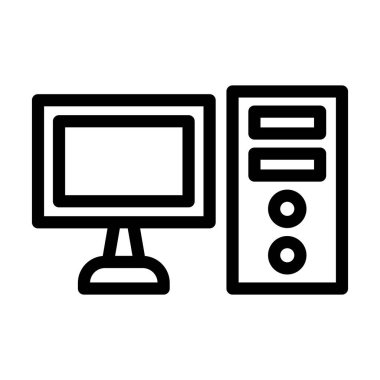 Kişisel ve ticari kullanım için Bilgisayar Vektörü Kalın Çizgi Simgesi