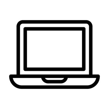 Kişisel ve ticari kullanım için Laptop Vektör Kalın Çizgi Simgesi