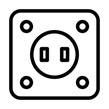 Kişisel ve ticari kullanım için Soket Vektör Kalın Çizgi Simgesi