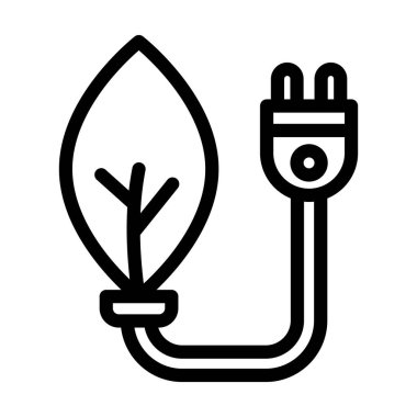 Kişisel ve ticari kullanım için Yeşil Enerji Vektörü Kalın Çizgi Simgesi