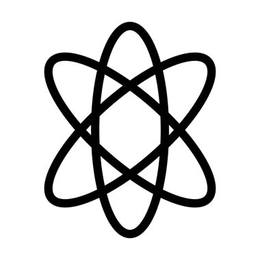 Kişisel ve ticari kullanım için Atom Vektörü Kalın Çizgi Simgesi