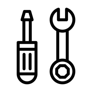 Kişisel ve ticari kullanım için Araç Vektör Kalın Çizgi Simgesi