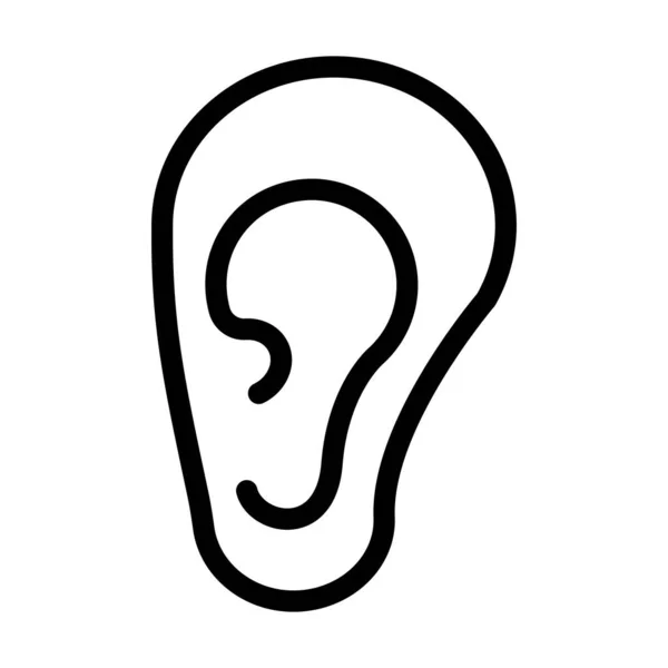 Icono Línea Gruesa Del Vector Del Oído Para Uso Personal — Vector de stock