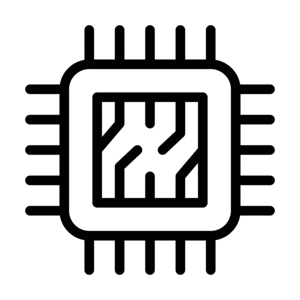 Chip Vector Thick Line Icono Para Uso Personal Comercial — Archivo Imágenes Vectoriales
